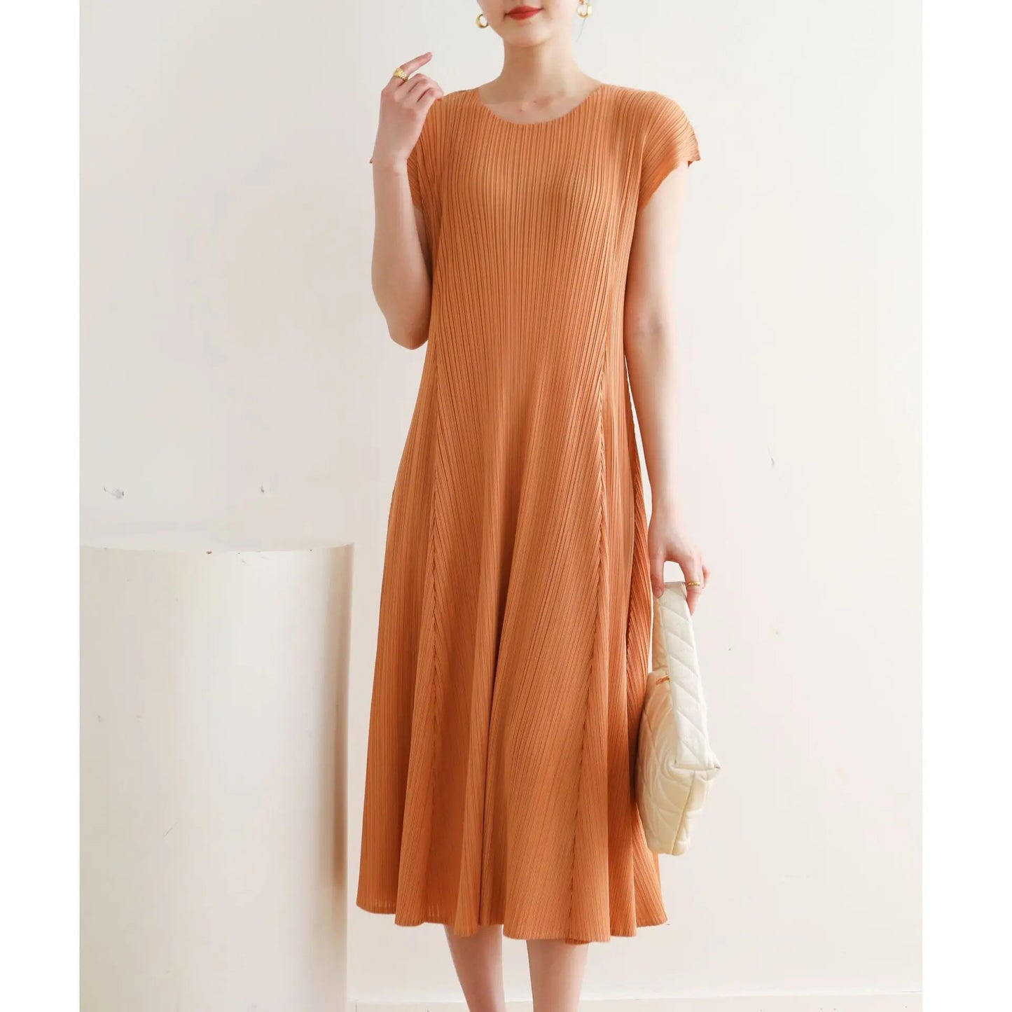 Folds Dress Orange