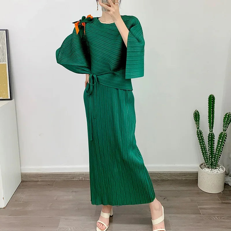 Pleated Set Green