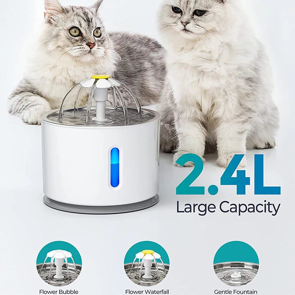 Fuente de agua para gatos 2,4L