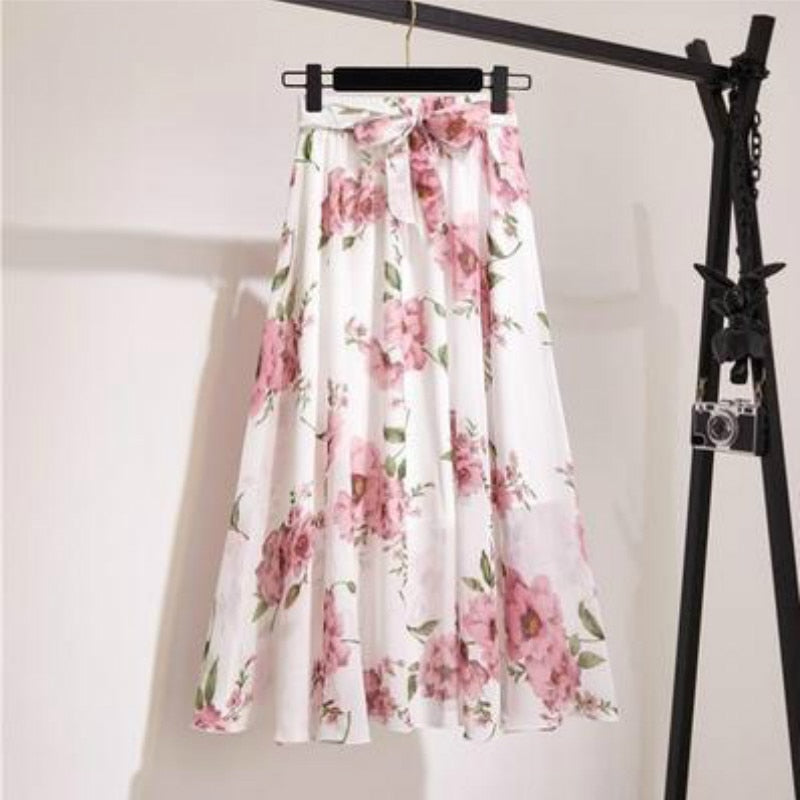 Floral Long Skirt Bohemian High Waist