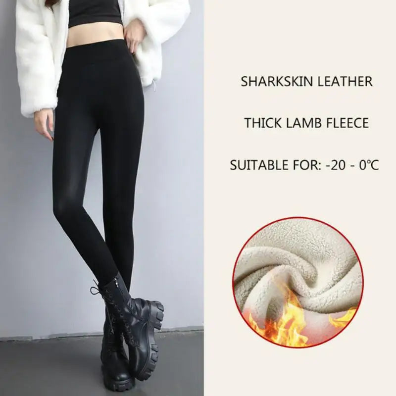 Leggings térmicos Sharkskin Leather Thick Lamb Fleece -20-0ºC