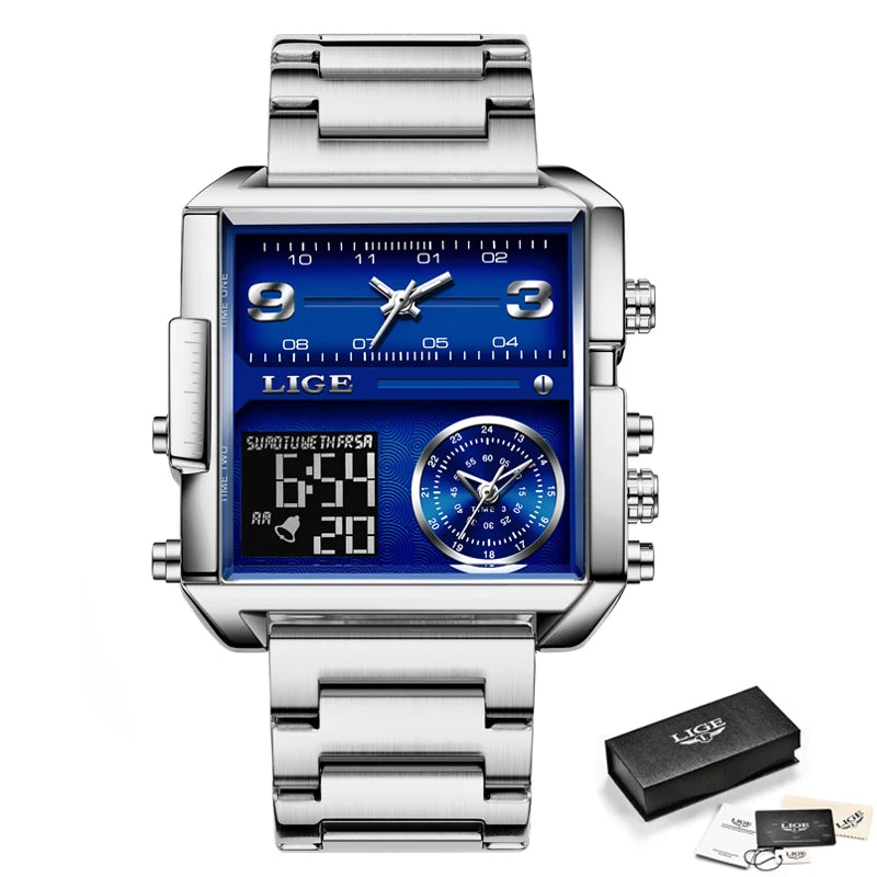 Watch Silver Blue Box AE