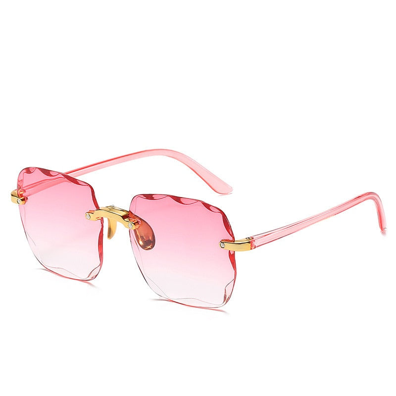 Rimless Women's Sunglasses Fashion Gradient Lenses