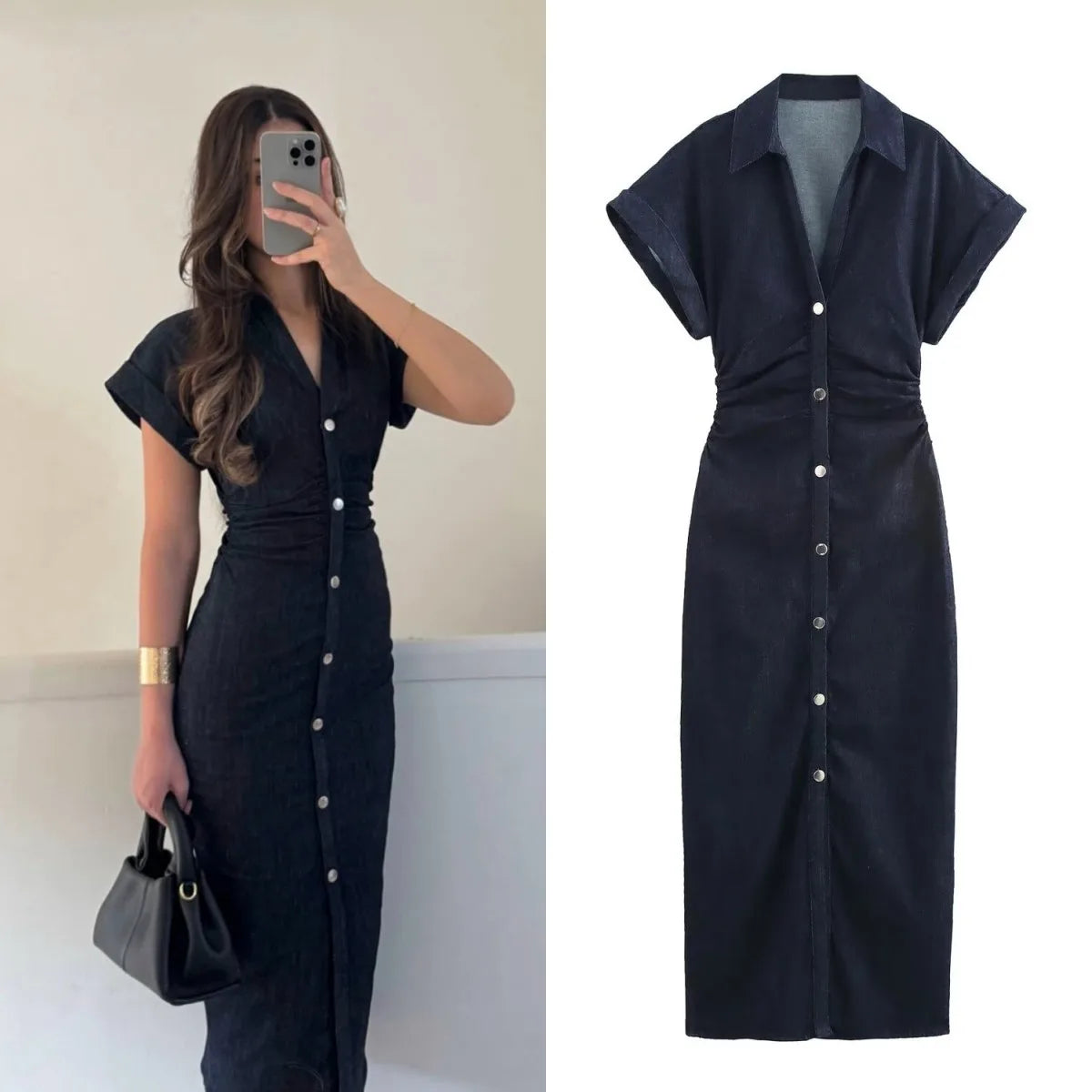 Denim Dress Navy Blue