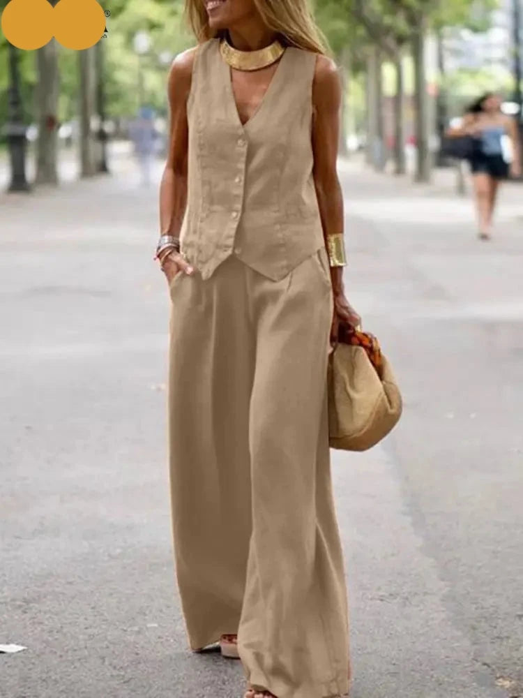 Conjunto de traje para mujer Khaki