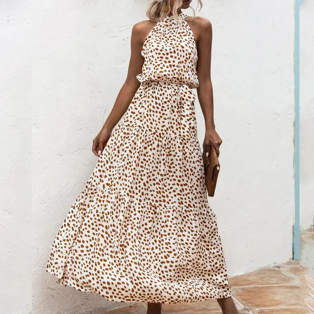 Vestido Largo White Brown