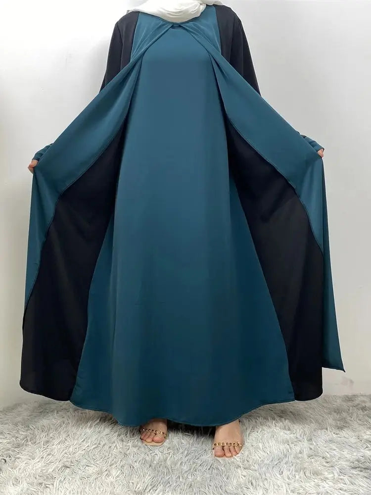 Abaya Black Green Dress