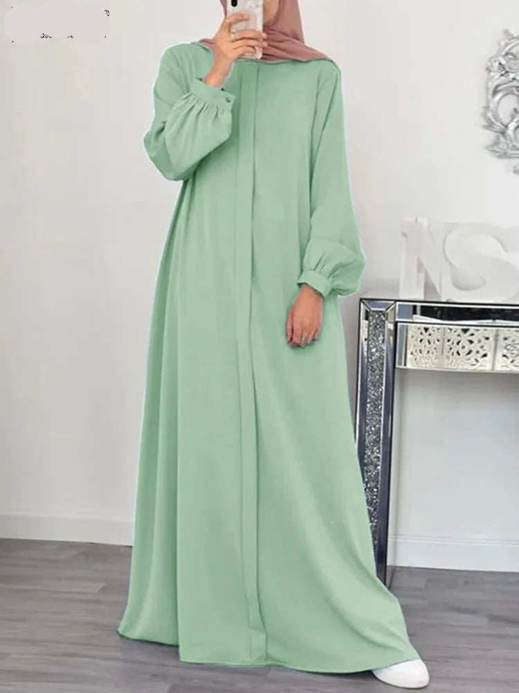 Abaya elegante verde para mujer musulmana 