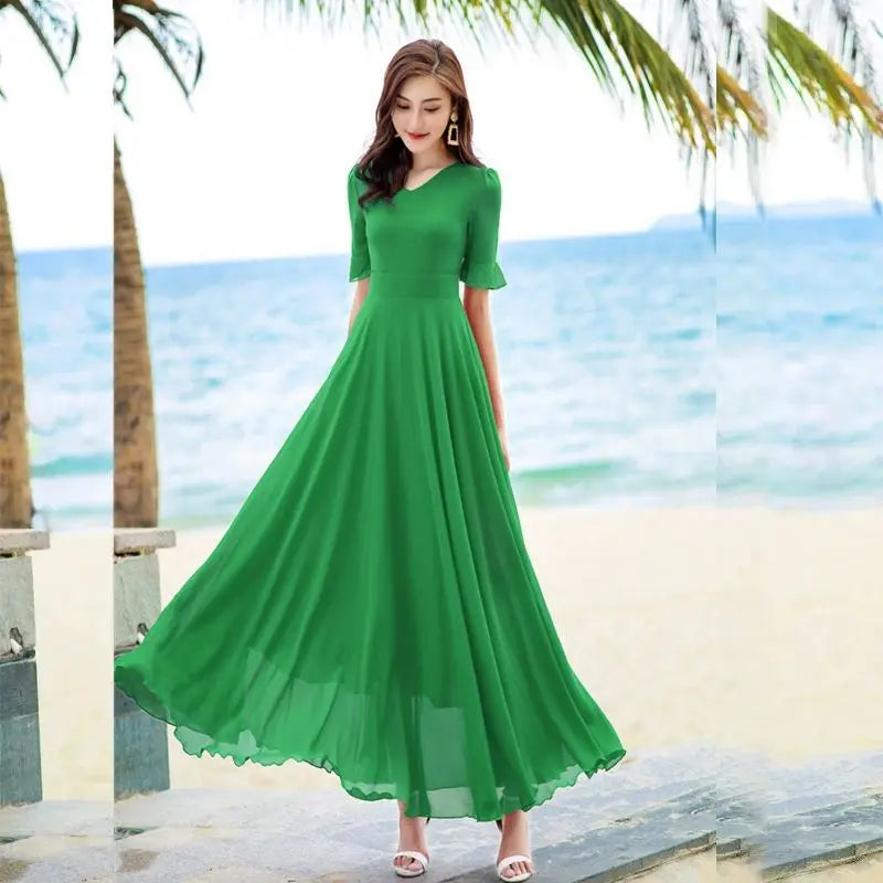 Chiffon Dress Green