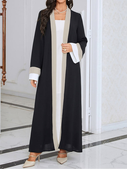 Oversized Arab Cardigan Loose Robe Muslim Fashion Solid Long Sleeve