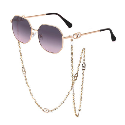 Punk Sunglasses with Glasses Chain Brand Designer Retro