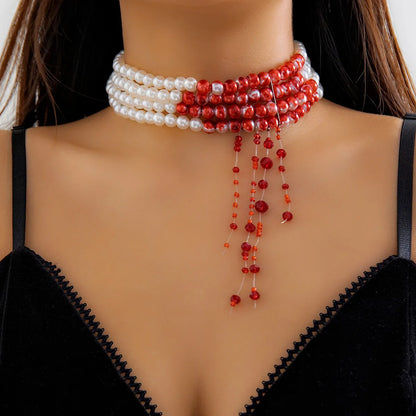 Collar White Red 2