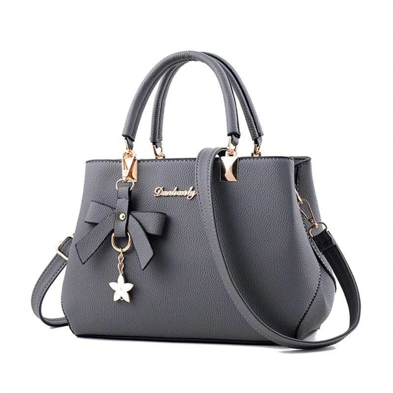 Leather Handbag Grey