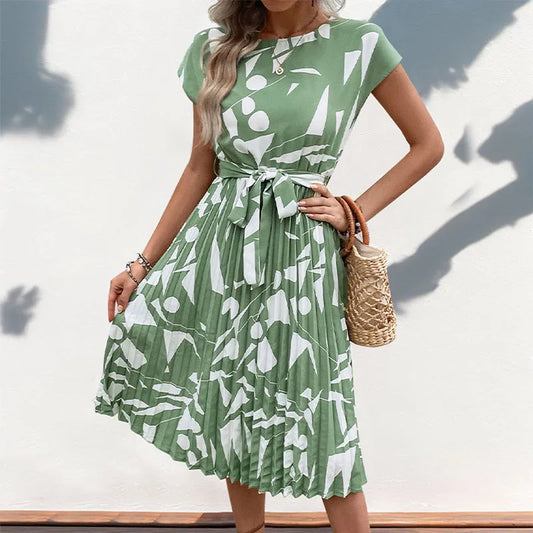 Pleated Dress Light Green