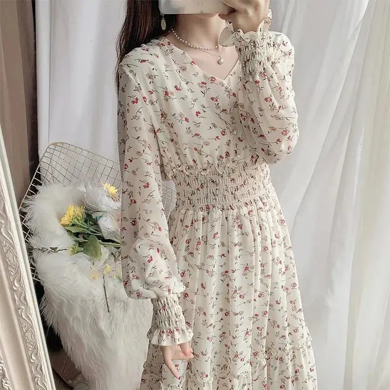 Floral dress Apricot Red