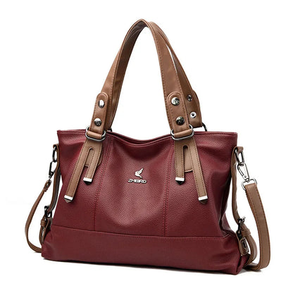 Large Capacity Handbags Wine Red