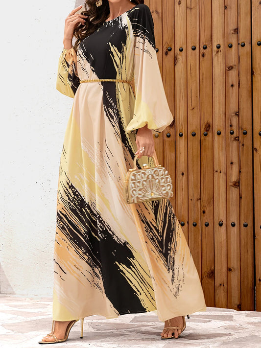 Long Dress Yellow Black