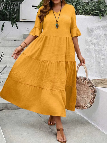 Plus Size Dress Yellow