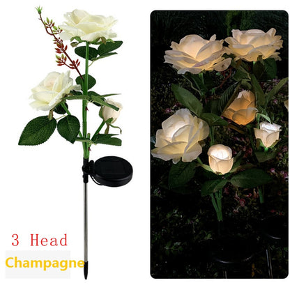 Rose Flower Solar Led Light Garden Lawn Lamps and House Decoration