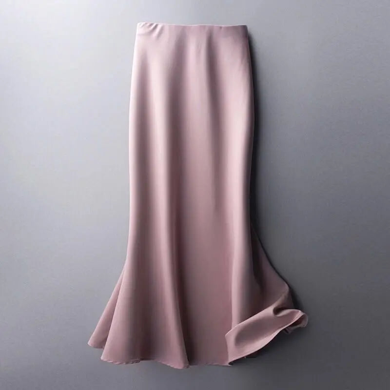 Falda de satén Pink
