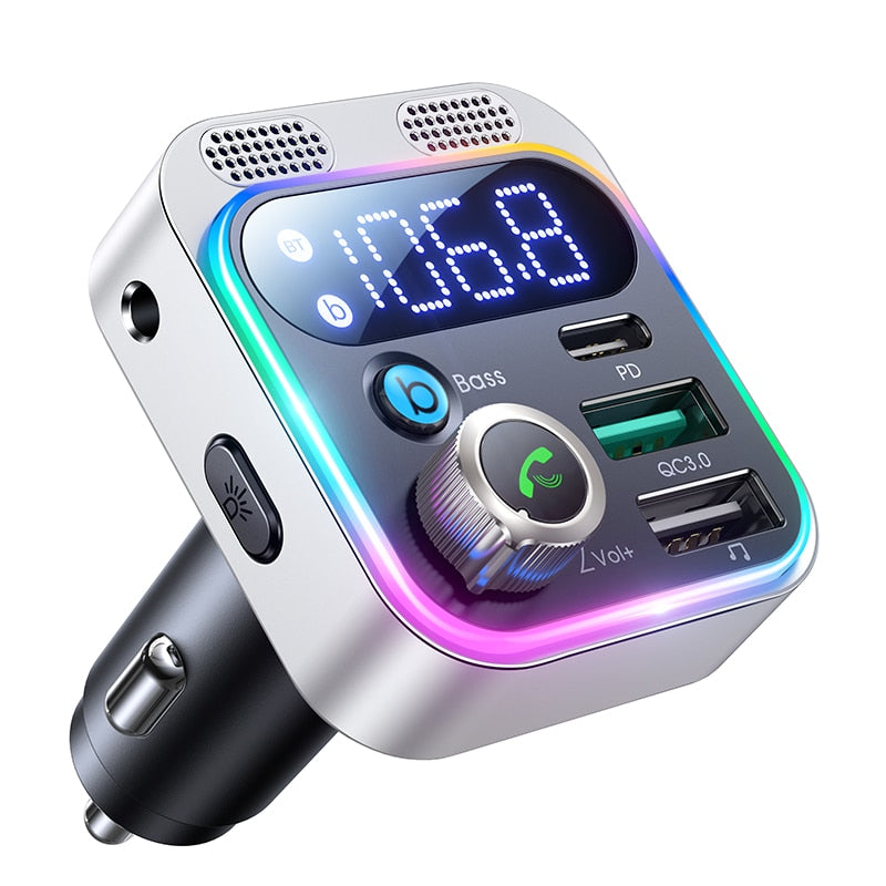 48W PD&QC3.0 Car Charger Bluetooth Adapter