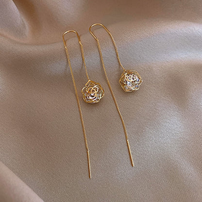 Trend Simulation Pearl Long Earrings Female