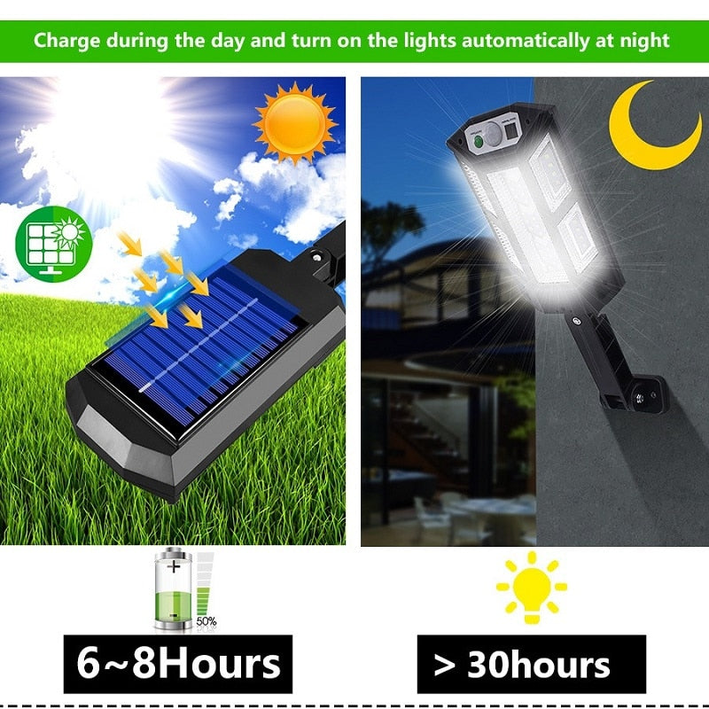 9900 Lumens Solar Led Light Outdoor Sensor 4 Mode