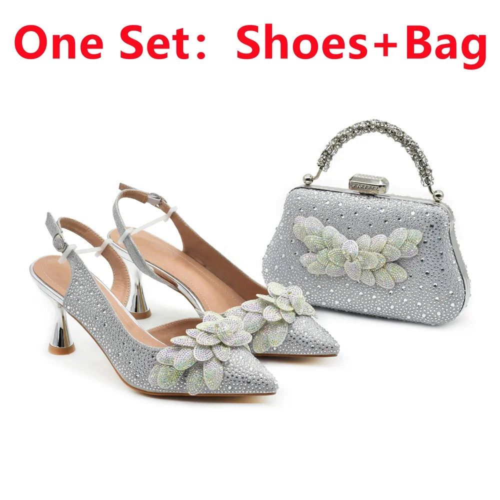 Shoes and Bag Silver