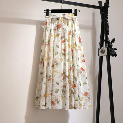 Floral Long Skirt Bohemian High Waist