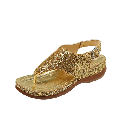 Sandalias de cuña Gold