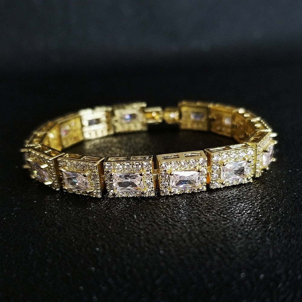 Lovers Heart Lab Diamond Bangle Bracelet 14K Gold