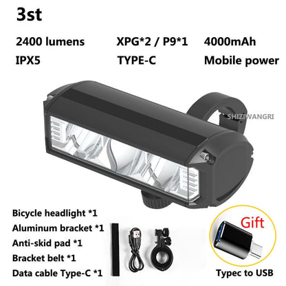 Light Front Waterproof Led Flashlight Bicycle Light Rechargeable