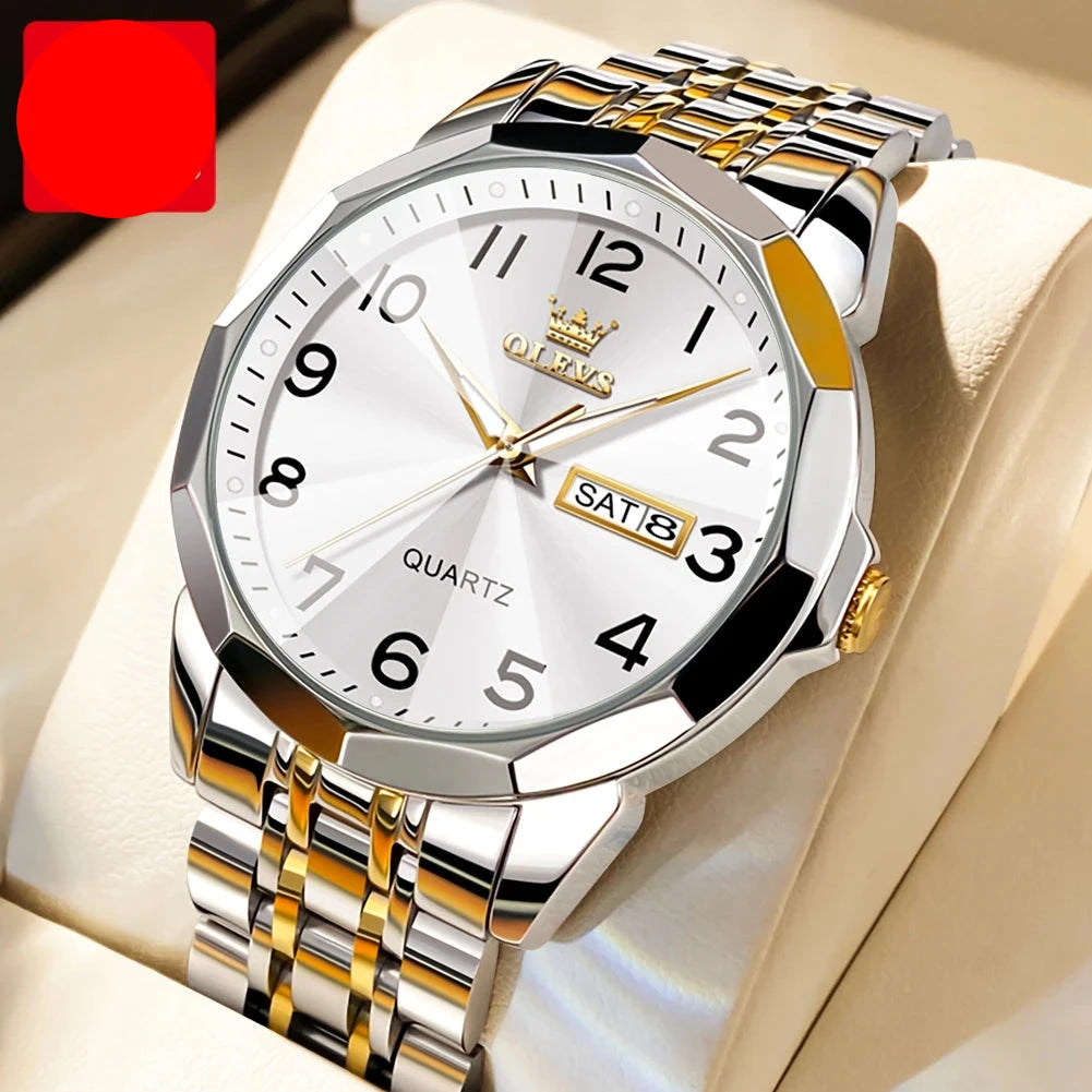 OLEVS Watch Gold White