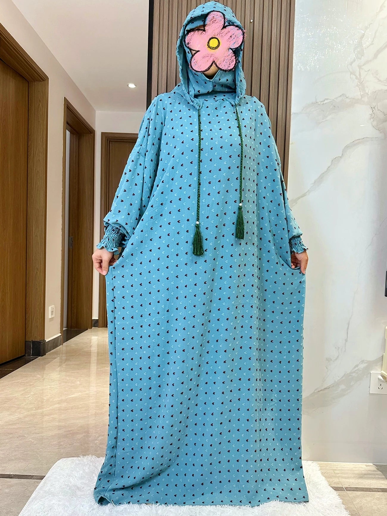 Cotton Abaya Light Blue