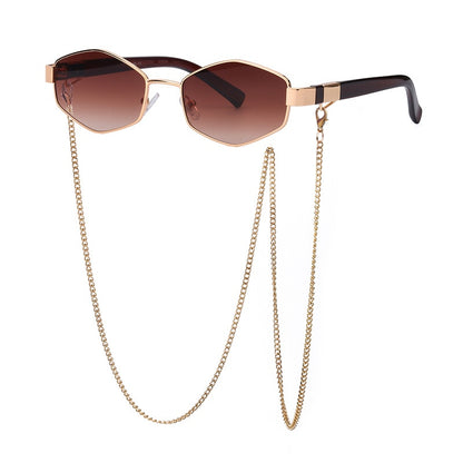 Punk Sunglasses with Glasses Chain Brand Designer Retro