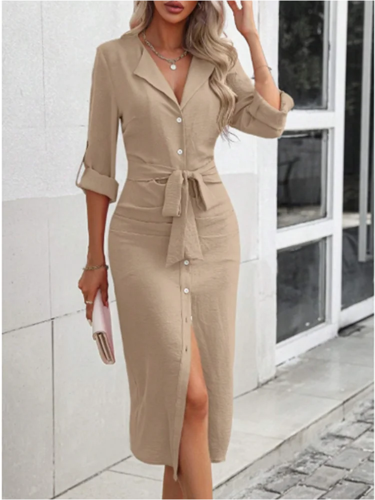 Office Dress Khaki