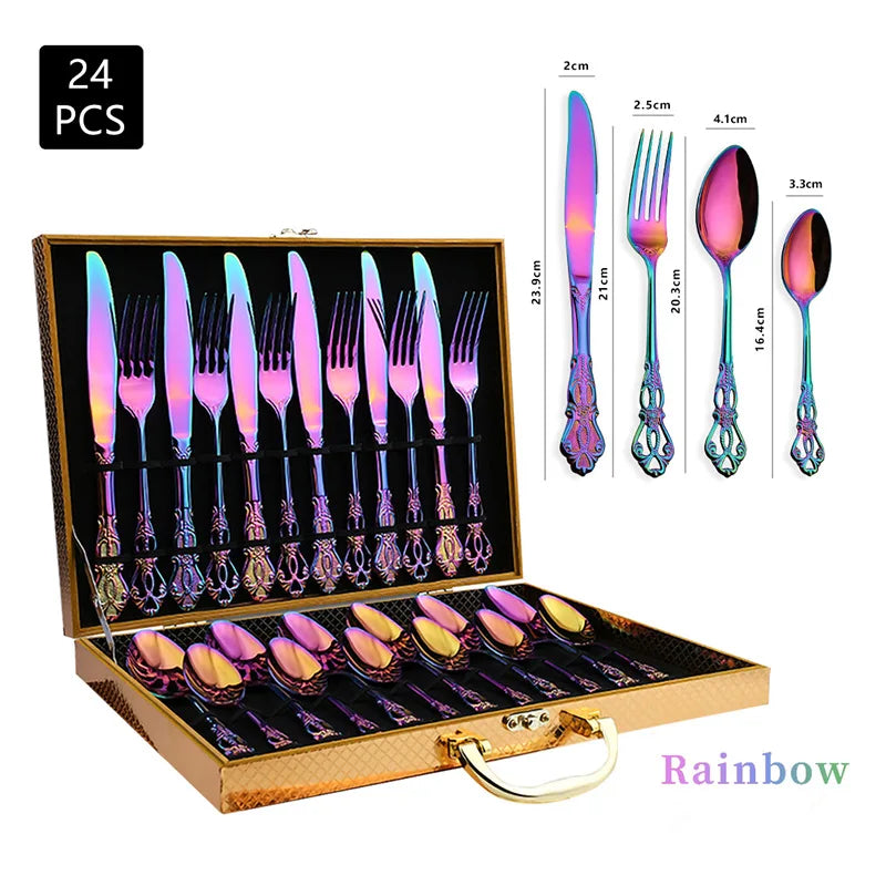 Juego tenedor y cuchillo 24pcs Rainbow