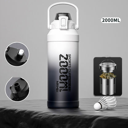 Water Bottle Large Capacities With Straw Cup Cold Hot Thermos