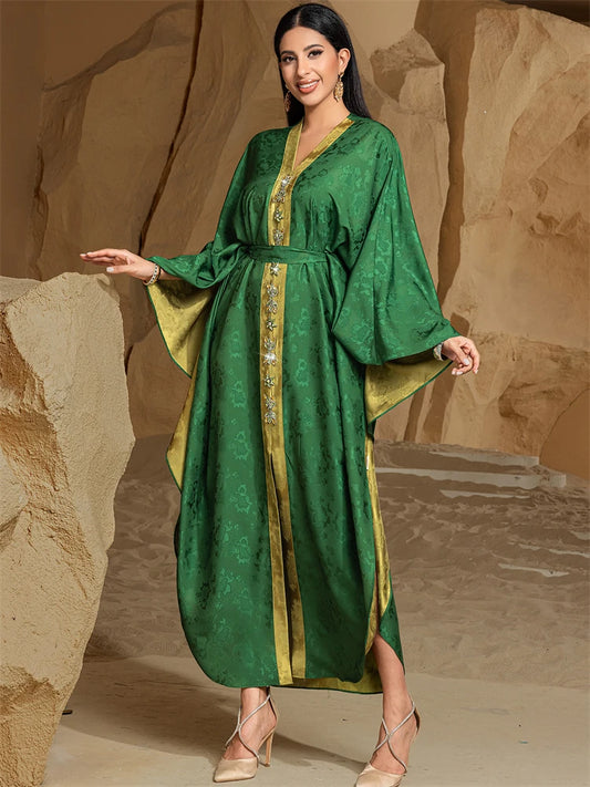 Satin Abaya Green