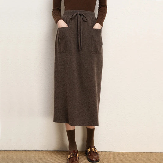 Cashmere Skirt Coffee