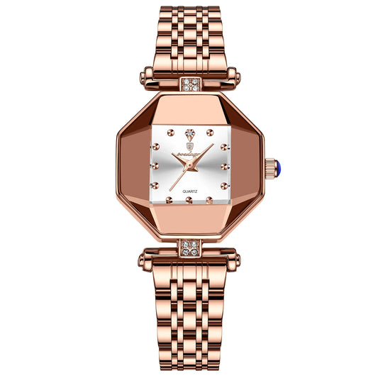 Ladies Watch Rose Gold White