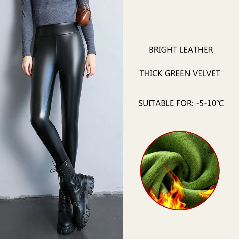 Mallas térmicas Bright Leather Thick Green Velvet -5-10ºC