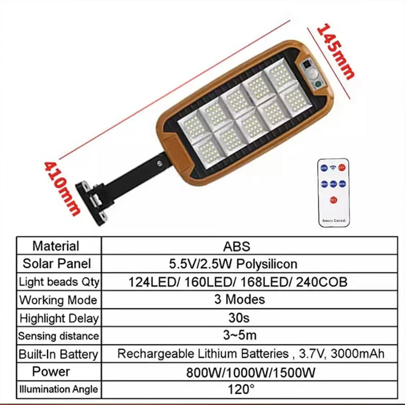 Solar Lamp With 3 Light Mode Remote Control