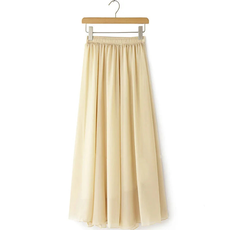 Falda larga amarillo claro