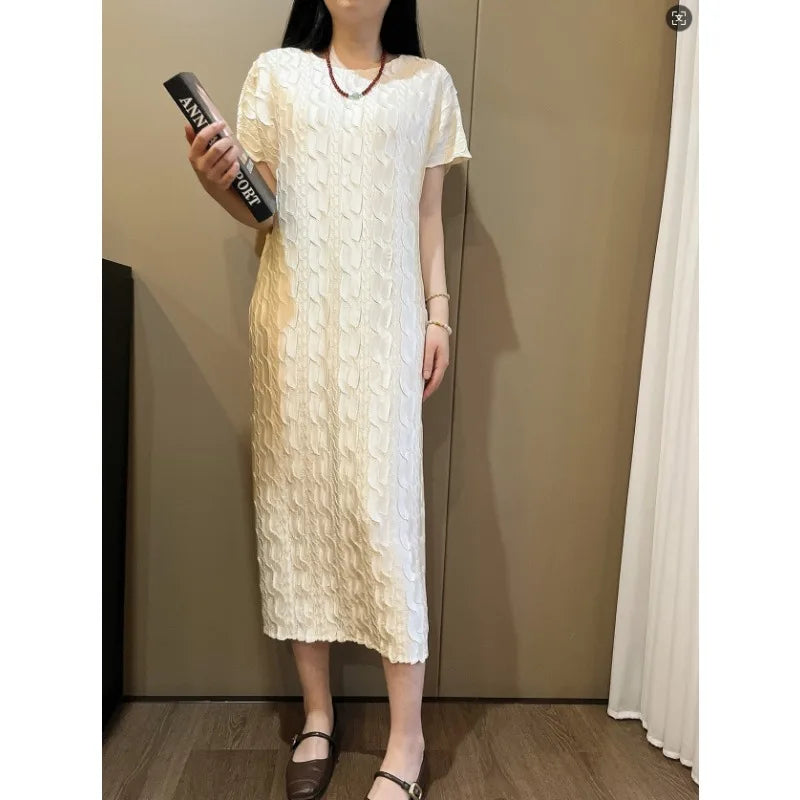 Pleated Dress Apricot