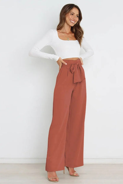 Women Chic Fashion Office Wear Straight Pants