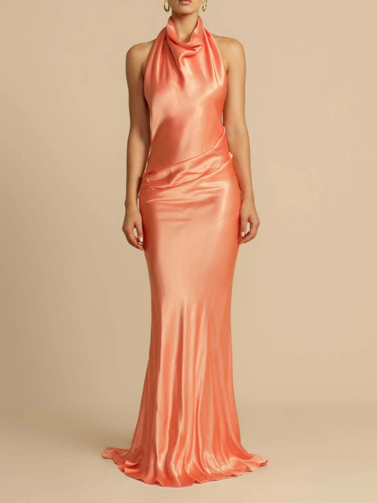 Satin Dress Orange