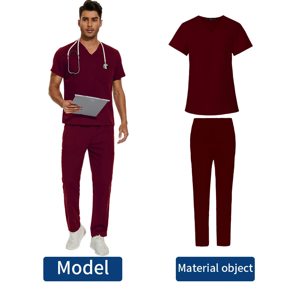 Men's Scrubs Burgundy