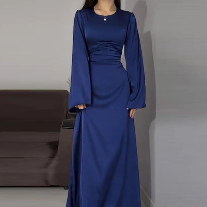 Satin Dress Deep Bleu