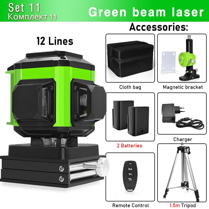 16/12 Lines Laser Level Self-leveling 360 Horizontal And Vertical